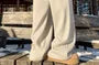 High Waist Fleece Lined Wide Leg Pants