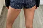 High Waist Plaid Slim-Fit Shorts