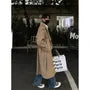 Collared Plain Midi Double Breasted Trench Coat
