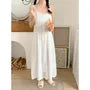 Spaghetti Strap Plain Lace Trim Pajama Dress