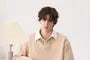 Drop Shoulder Mock Two Piece Polo Sweater