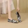 Square Toe Knit Flats