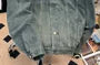 Collared Washed Denim Button Up Jacket
