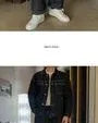 Collared Pocketed Button-Up Denim Jacket / High Waist Straight Leg Jeans