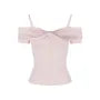 Short-Sleeve Cold-Shoulder Plain Bow Tee