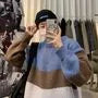 Crew Neck Color Block Sweater