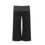 Low Waist Polka Dot Panel Boot-Cut Capri Pants
