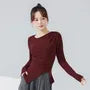Long-Sleeve Round Neck Plain Dance T-Shirt