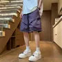 Drawstring Waist Plain Cargo Shorts
