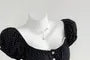 Short-Sleeve Scoop Neck Dotted Blouse