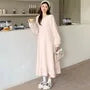 Maternity Long-Sleeve Knit Midi A-Line Dress
