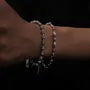 Stainless Steel Silver Tone Beaded Bracelet