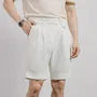 Mid Rise Plain Pleated Shorts