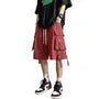 Drawstring Waist Plain Cargo Shorts