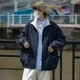 Stand Collar Plain Zip-Up Windbreaker