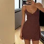 Spaghetti Strap V-Neck Polka Dot Mini A-Line Dress