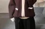 Unisex Two-Tone Zip-Up Cardigan