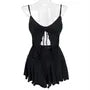 Set: Lettuce Hem Tie-String Bikini Crop Top + Panel Swim Skirt