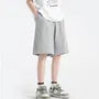 Drawstring Waist Plain Bermuda Sweat Shorts