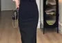 Spaghetti Strap Plain Midi Sheath Dress