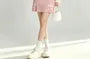 V-Neck Plain Pom Pom Cropped Blouse / Spaghetti Strap Bow Front Slit Mini A-Line Dress