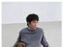 Long-Sleeve Crew Neck Plain Cable Knit Sweater