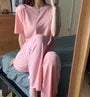 Short-Sleeve Plain Pajama Set