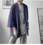 3/4-Sleeve Plain Open Front Kimono Jacket