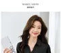 Long-Sleeve V-Neck Collared Plain Button-Up Satin Blouse