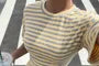 Short Sleeve Striped Slim-Fit Crop T-Shirt