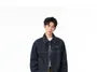 Collared Glitter Denim Zip Barn Jacket