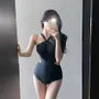 Halter Neck Plain Ruched Swimsuit