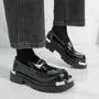 Metal Buckled Platform Patent Loafers
