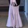 High Rise Plain Accordion Pleated Maxi A-Line Skirt