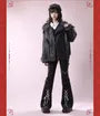 Mid Rise Buckled Lace-Up Flared Pants