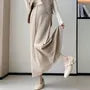 Maternity Drawstring Waist Plain Maxi A-Line Skirt