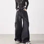 Mid Rise Washed Baggy Cargo Jeans