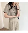Short-Sleeve Round Neck Striped Contrast Trim Tee