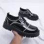 Two Tone Lace-Up Platform Derby Shoes