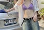 High Waist Washed Wide Leg Denim Shorts