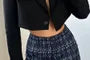High Waist Plaid Slim-Fit Shorts