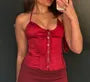 Halter Neck Plain Satin Corset Camisole Top