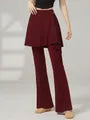 High Waist Plain Skirt Overlay Flared Dance Pants