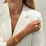 Set: Teardrop Drop Hook Earring + Necklace + Ring + Bangle