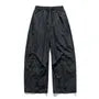 Drawstring Waist Plain Barrel Leg Baggy Pants