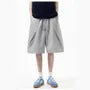 Drawstring Waist Plain Panel Sweat Shorts