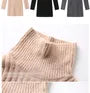 Long-Sleeve Cold Shoulder Turtleneck Plain Ribbed Mini Sheath Sweater Dress