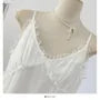 Spaghetti Strap V-Neck Plain Ruffle Asymmetrical Lace Mini A-Line Dress
