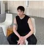 Round Neck Plain Fleece Tank Top