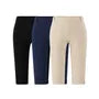 High-Waist Plain Side Slit Capri Pants